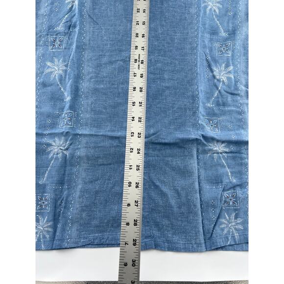 Island Shores Shirt Mens XXL Blue Hawaiian Short Sleeve Button Up Cruise Summer - Picture 6 of 8